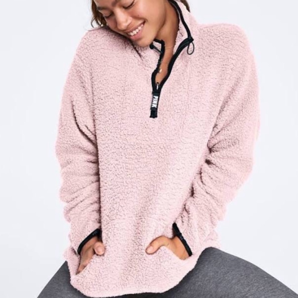 Victoria’s secret pink sherpa quarter zip